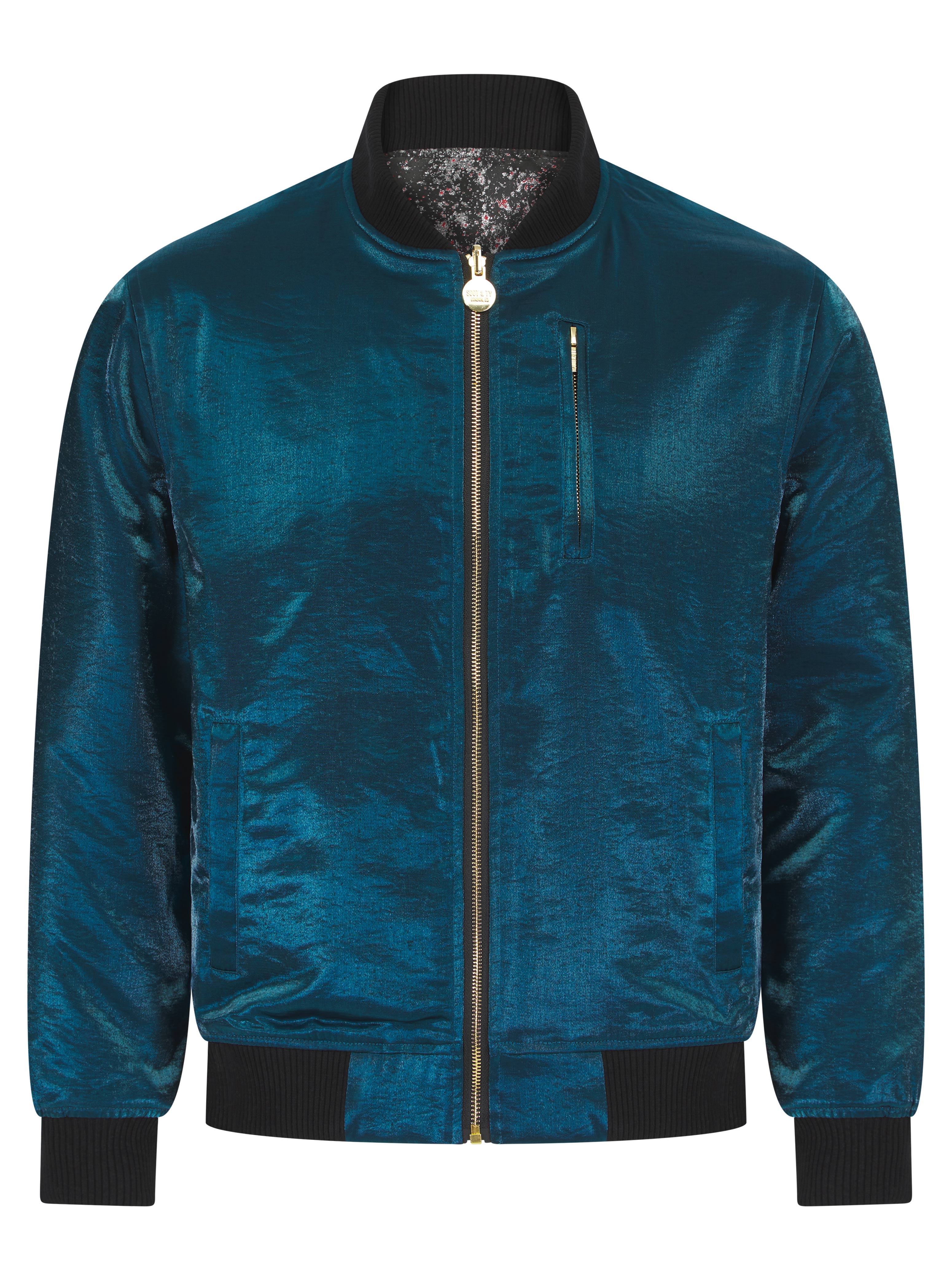 Navy velvet bomber on sale jacket