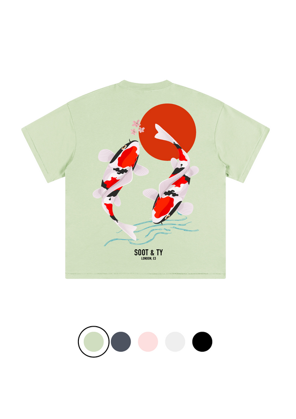 Soot and Ty Junior Koi Print Relaxed Fit Kids T-shirt