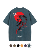 Soot and Ty Tiger Print Relaxed Fit Stonewash T-shirt