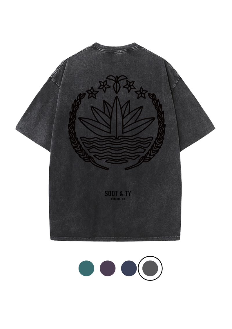 Soot and Ty BD Shapla Velvet Print Relaxed Fit Stonewash T-shirt