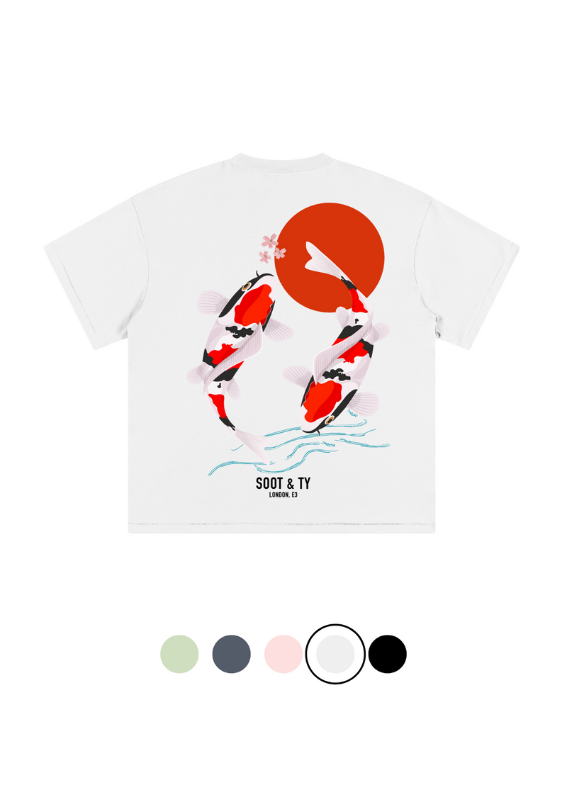 Soot and Ty Junior Koi Print Relaxed Fit Kids T-shirt