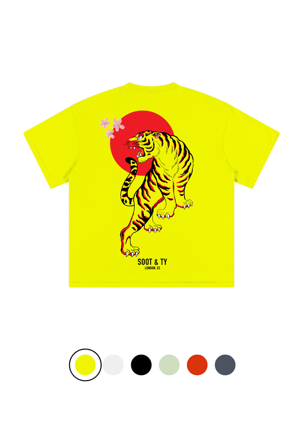 Soot and Ty Junior Tiger Print Relaxed Fit Kids T-shirt