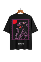 Soot and Ty Tiger Stamp Print Relaxed Fit T-Shirt