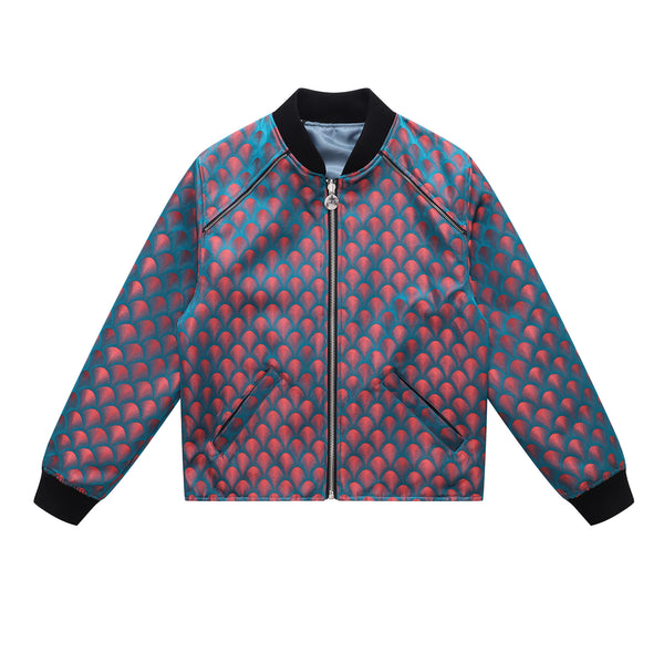 Soot and Ty Reversible Dragon Scale Crop Bomber Jacket