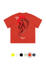 Soot and Ty Junior Tiger Print Relaxed Fit Kids T-shirt