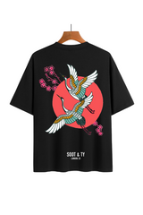 Soot and Ty Cherry Blossom Print Relaxed Fit T-Shirt