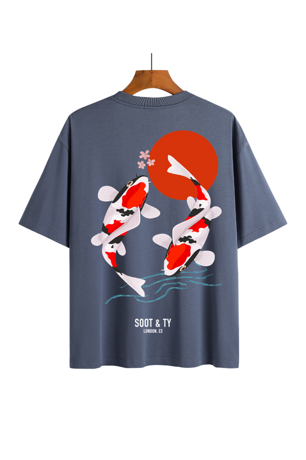 Soot and Ty Koi Print Relaxed Fit T-Shirt