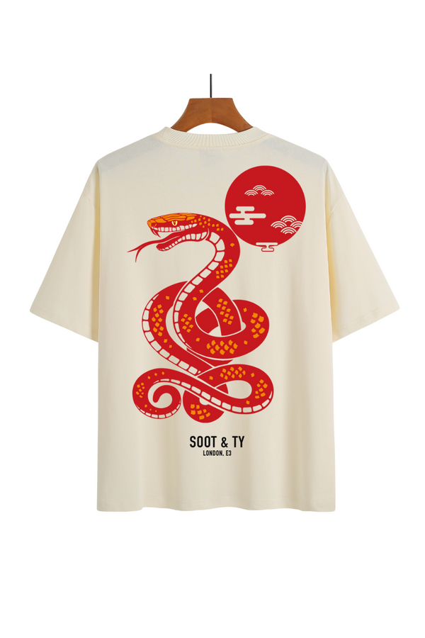 Soot and Ty Year of the Snake Print Relaxed Fit T-Shirt