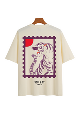 Soot and Ty Tiger Stamp Print Relaxed Fit T-Shirt