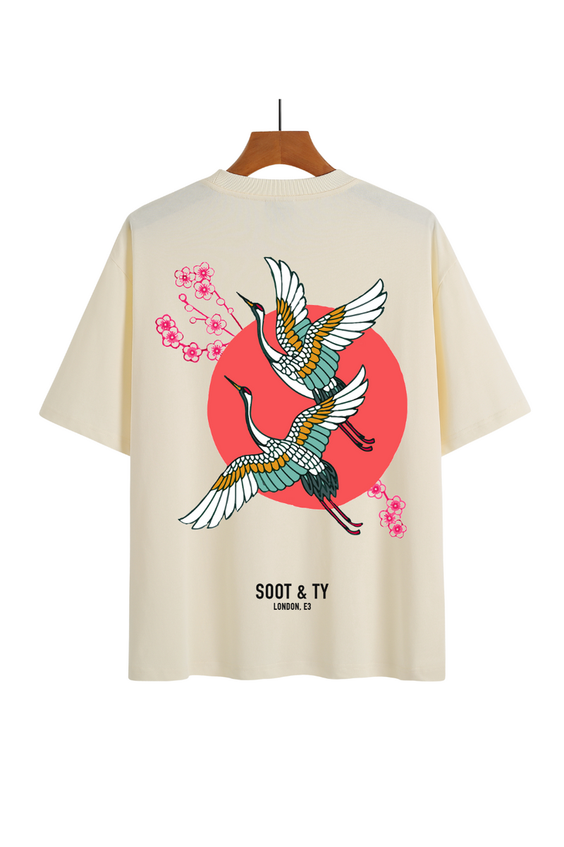 Soot and Ty Cherry Blossom Print Relaxed Fit T-Shirt