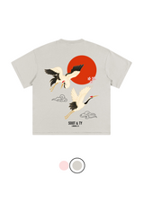 Soot and Ty Junior Flying Crane Print Relaxed Fit Kids T-shirt