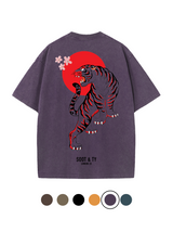 Soot and Ty Tiger Print Relaxed Fit Stonewash T-shirt