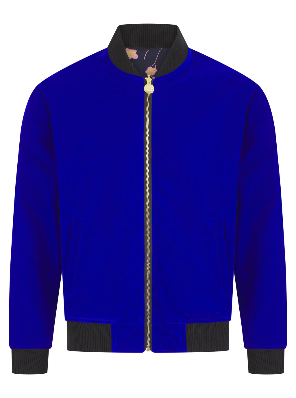 Velvet navy-blue bomber jacket – Viggo London